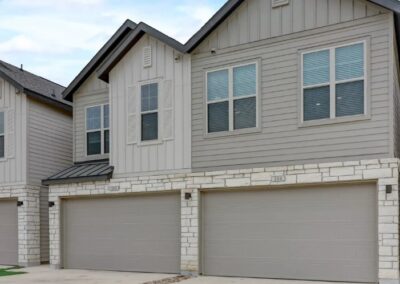 Attached garages and private yards in luxury northeast San Antonio townhome community