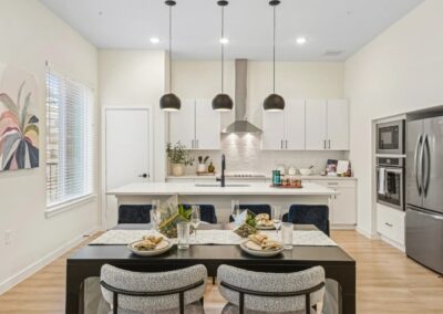 High ceilings in Stone Oak luxury townhome