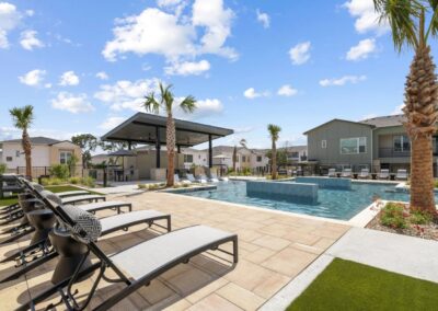 Relax by the pool in Stone Oak townhome
