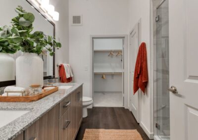 Custom home features in all bathrooms.