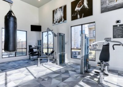 Modern high-tech gym and workout facility at SA1293 in San Antonio - Apartment Buddy
