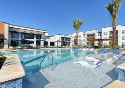 Luxury pool deck at SA1293 in San Antonio - Apartment Buddy